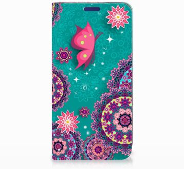 B2Ctelecom Samsung Galaxy S10e Uniek Standcase Hoesje Cirkels en Vlinders