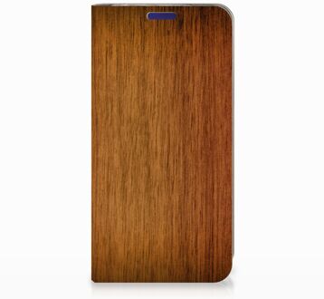 B2Ctelecom Samsung Galaxy S10e Uniek Standcase Hoesje Donker Hout