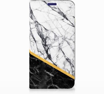 B2Ctelecom Samsung Galaxy S10e Uniek Standcase Hoesje Marble White Black