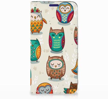 B2Ctelecom Samsung Galaxy S10e Uniek Standcase Hoesje Vrolijke Uilen