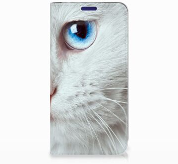 B2Ctelecom Samsung Galaxy S10e Uniek Standcase Hoesje Witte Kat