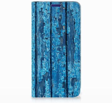 B2Ctelecom Samsung Galaxy S10e Uniek Standcase Hoesje Wood Blue