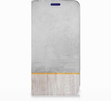 B2Ctelecom Samsung Galaxy S10e Uniek Standcase Hoesje Wood Concrete