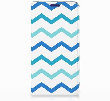 B2Ctelecom Samsung Galaxy S10e Uniek Standcase Hoesje Zigzag Blauw