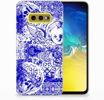 B2Ctelecom Samsung Galaxy S10e Uniek TPU Hoesje Angel Skull Blue