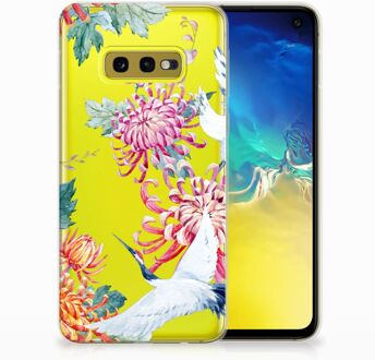 B2Ctelecom Samsung Galaxy S10e Uniek TPU Hoesje Bird Flowers