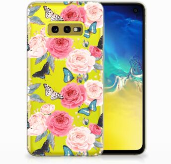 B2Ctelecom Samsung Galaxy S10e Uniek TPU Hoesje Butterfly Roses