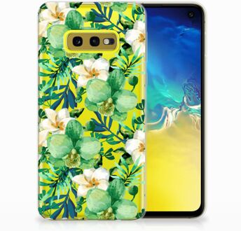 B2Ctelecom Samsung Galaxy S10e Uniek TPU Hoesje Orchidee Groen