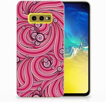 B2Ctelecom Samsung Galaxy S10e Uniek TPU Hoesje Swirl Pink