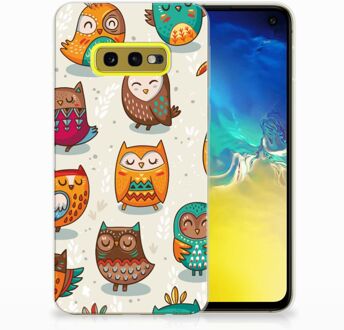 B2Ctelecom Samsung Galaxy S10e Uniek TPU Hoesje Vrolijke Uilen