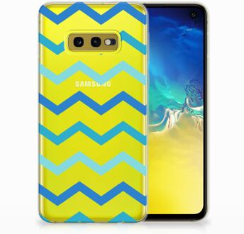 B2Ctelecom Samsung Galaxy S10e Uniek TPU Hoesje Zigzag Blauw