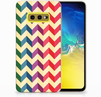 B2Ctelecom Samsung Galaxy S10e Uniek TPU Hoesje Zigzag Color