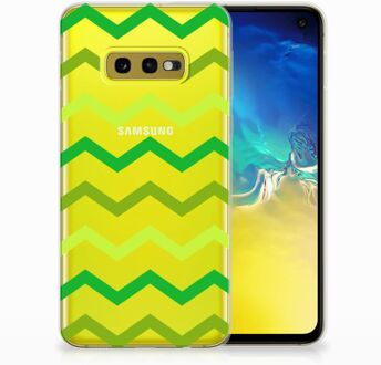 B2Ctelecom Samsung Galaxy S10e Uniek TPU Hoesje Zigzag Groen