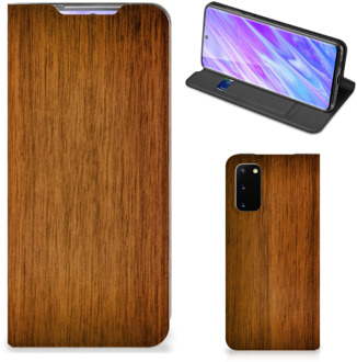 B2Ctelecom Samsung Galaxy S20 Book Wallet Case Donker Hout