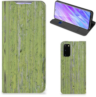 B2Ctelecom Samsung Galaxy S20 Book Wallet Case Green Wood