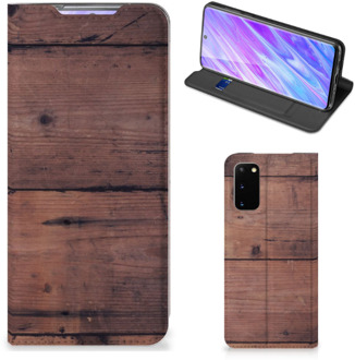 B2Ctelecom Samsung Galaxy S20 Book Wallet Case Old Wood