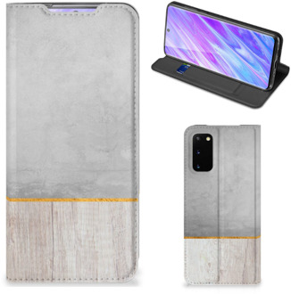 B2Ctelecom Samsung Galaxy S20 Book Wallet Case Wood Concrete