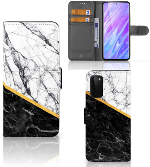 B2Ctelecom Samsung Galaxy S20 Bookcase Marble White Black