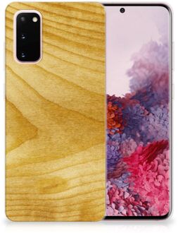 B2Ctelecom Samsung Galaxy S20 Bumper Hoesje Licht Hout