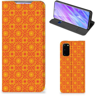 B2Ctelecom Samsung Galaxy S20 Hoesje met Magneet Batik Orange