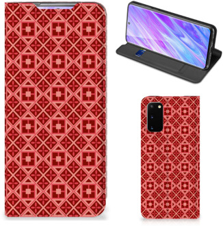 B2Ctelecom Samsung Galaxy S20 Hoesje met Magneet Batik Red