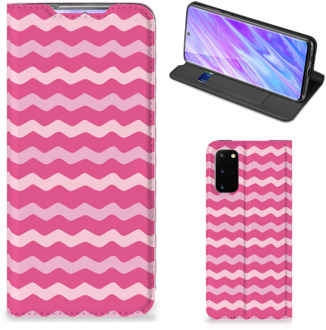 B2Ctelecom Samsung Galaxy S20 Hoesje met Magneet Waves Pink