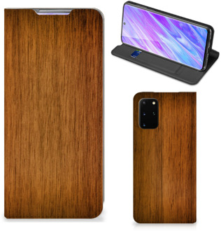 B2Ctelecom Samsung Galaxy S20 Plus Book Wallet Case Donker Hout