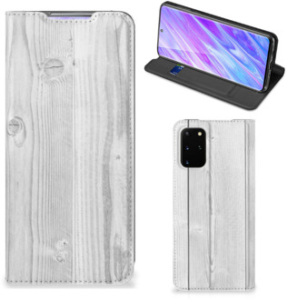 B2Ctelecom Samsung Galaxy S20 Plus Book Wallet Case White Wood