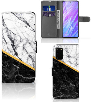 B2Ctelecom Samsung Galaxy S20 Plus Bookcase Marble White Black