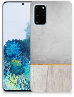 B2Ctelecom Samsung Galaxy S20 Plus Bumper Hoesje Wood Concrete