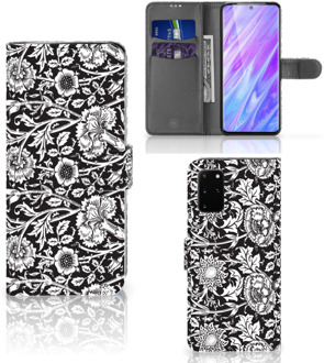 B2Ctelecom Samsung Galaxy S20 Plus Hoesje Black Flowers