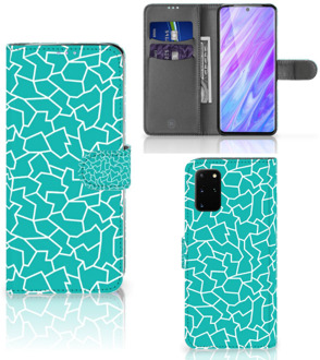 B2Ctelecom Samsung Galaxy S20 Plus Hoesje Design Cracks Blue