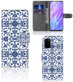 B2Ctelecom Samsung Galaxy S20 Plus Hoesje Flower Blue