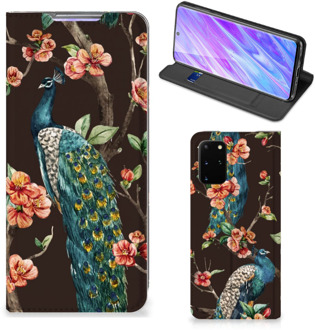 B2Ctelecom Samsung Galaxy S20 Plus Hoesje maken Pauw met Bloemen