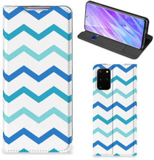 B2Ctelecom Samsung Galaxy S20 Plus Hoesje met Magneet Zigzag Blauw