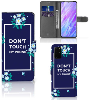 B2Ctelecom Samsung Galaxy S20 Plus Portemonnee hoesje Flowers Blue DTMP