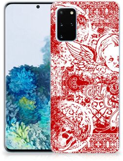 B2Ctelecom Samsung Galaxy S20 Plus Silicone Back Case Angel Skull Red