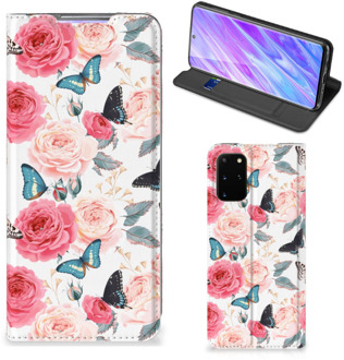 B2Ctelecom Samsung Galaxy S20 Plus Smart Cover Butterfly Roses