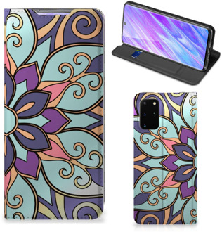 B2Ctelecom Samsung Galaxy S20 Plus Smart Cover Purple Flower