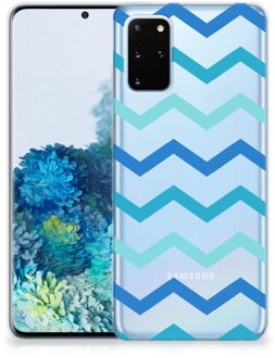 B2Ctelecom Samsung Galaxy S20 Plus TPU bumper Zigzag Blauw