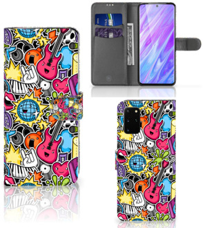 B2Ctelecom Samsung Galaxy S20 + Wallet Case met Pasjes Punk Rock