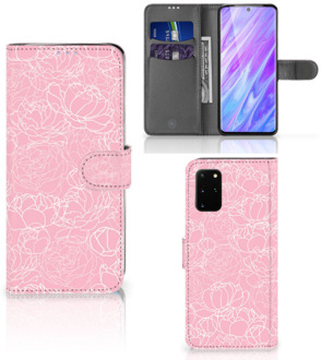 B2Ctelecom Samsung Galaxy S20 Plus Wallet Case White Flowers