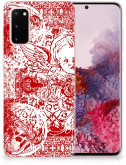 B2Ctelecom Samsung Galaxy S20 Silicone Back Case Angel Skull Red