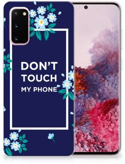 B2Ctelecom Samsung Galaxy S20 Silicone-hoesje Flowers Blue DTMP