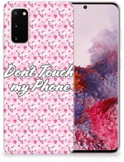 B2Ctelecom Samsung Galaxy S20 Silicone-hoesje Flowers Pink DTMP