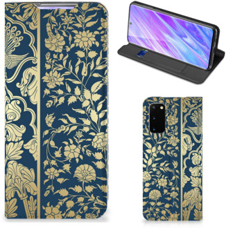 B2Ctelecom Samsung Galaxy S20 Smart Cover Golden Flowers