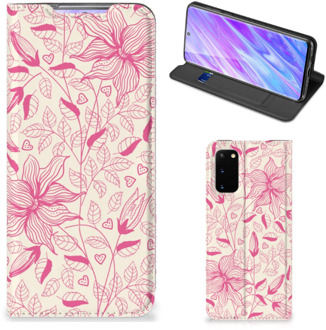 B2Ctelecom Samsung Galaxy S20 Smart Cover Pink Flowers