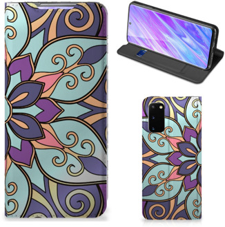 B2Ctelecom Samsung Galaxy S20 Smart Cover Purple Flower