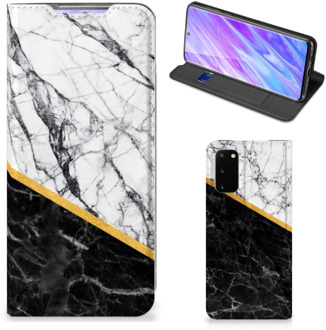 B2Ctelecom Samsung Galaxy S20 Standcase Marble White Black