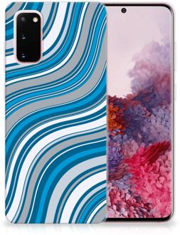 B2Ctelecom Samsung Galaxy S20 TPU bumper Waves Blue